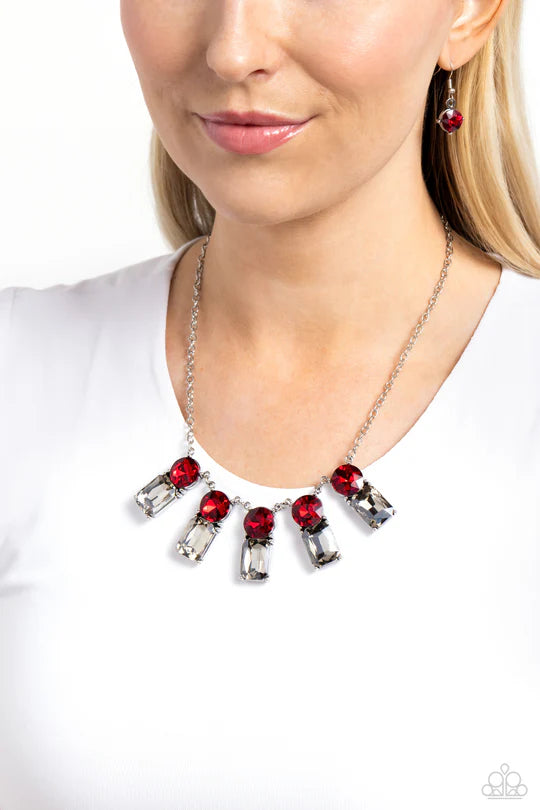 Paparazzi Celestial Royal Red Short Necklace
