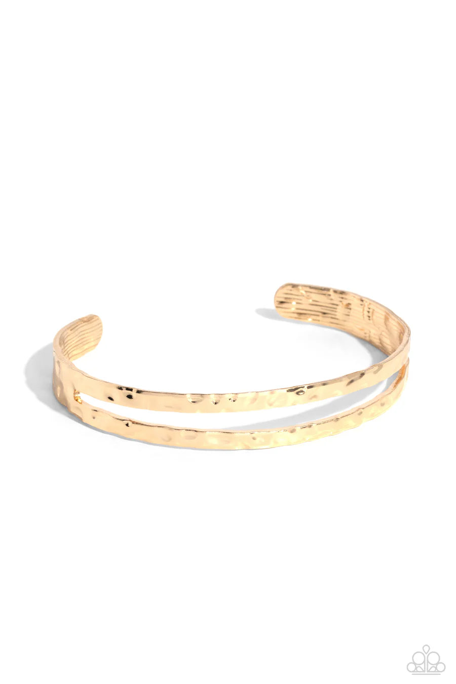 Excessive Edge - Gold Hammered Urban Cuff Bracelet - Paparazzi