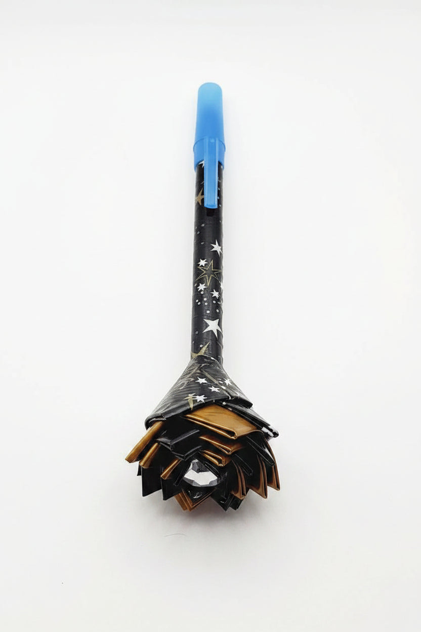 Metallic Gold Stars Duck Tape Flower Pen