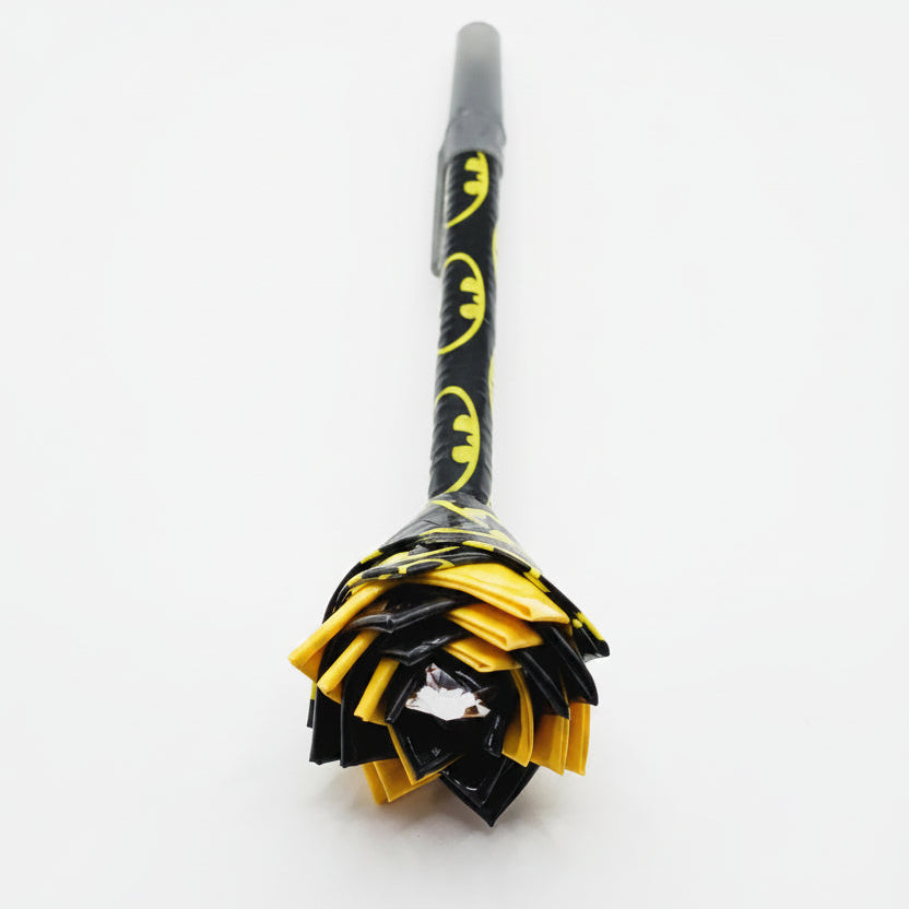 S Man Print Duct Tape Flower Pen