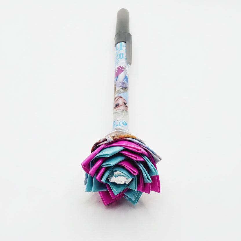 Anna & Elsa Print Duct Tape Flower Pen