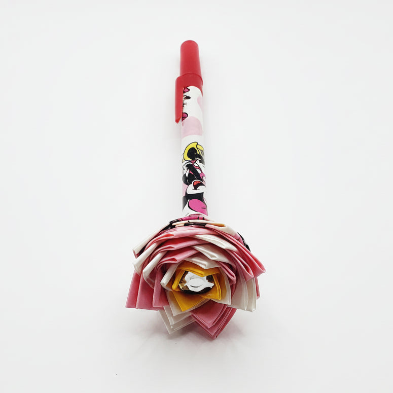 M. Mouse Print Duct Tape Flower Pen
