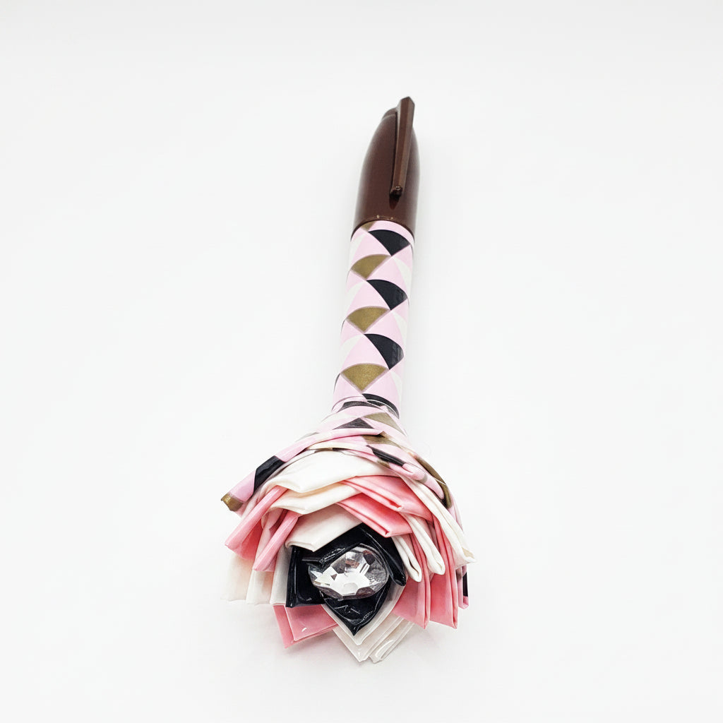 Metallic Pyramid Duct Tape Flower Permanent Marker w/Brown Ink