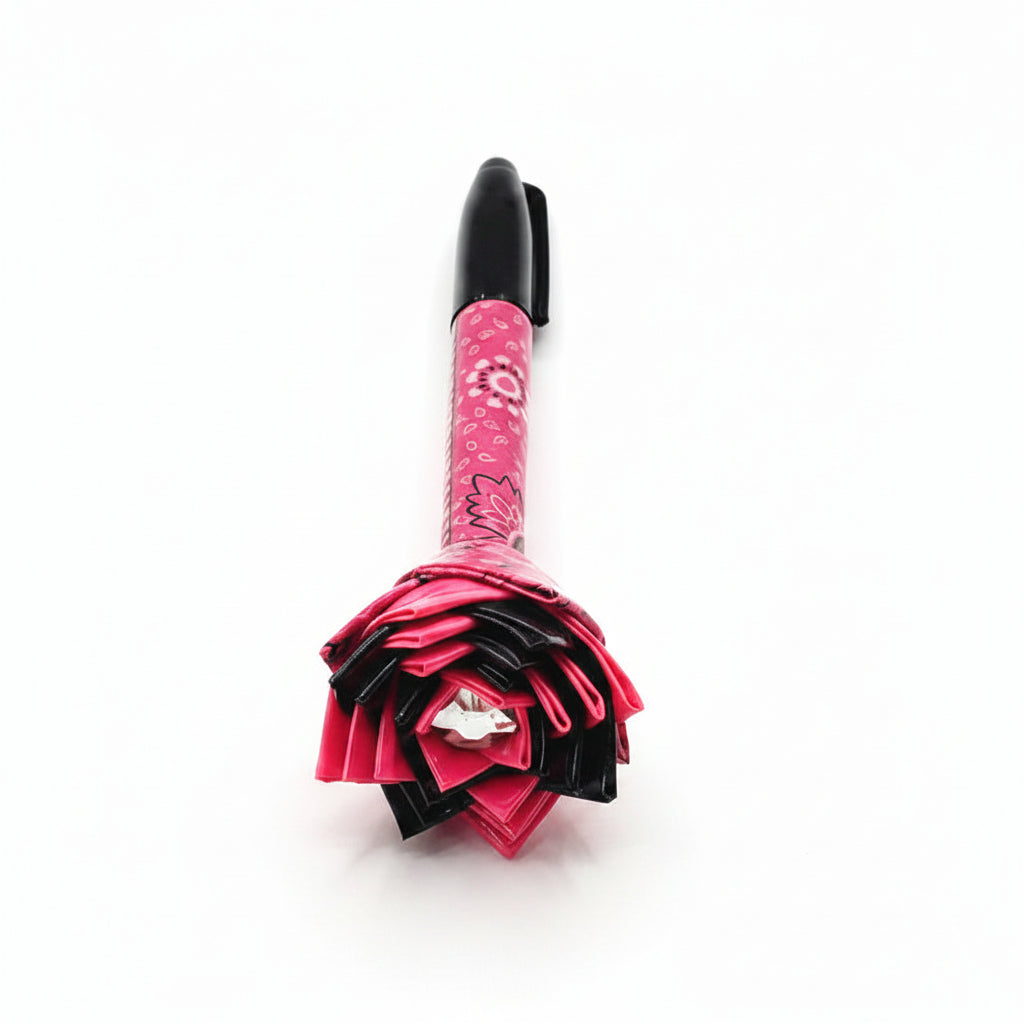 Pink Paisley Duck Tape Flower Permanent Marker w/Black Ink