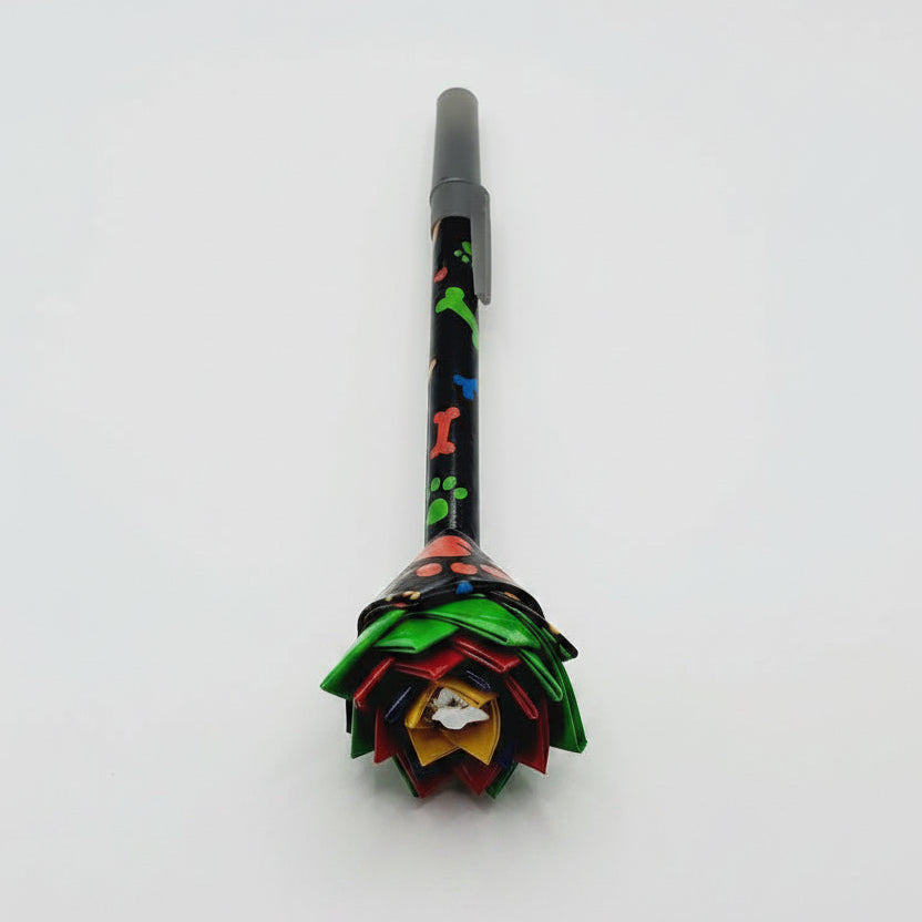 Puppy Paw & Bone Print Duct Tape Flower Pen