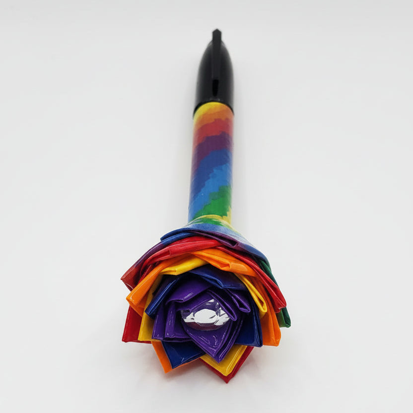 Duct Tape Flower Permanent Marker Rainbow Print w/Black Ink