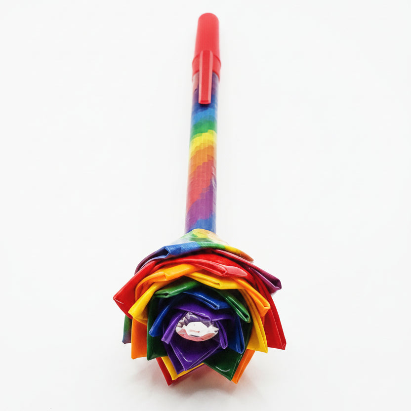 Rainbow Duct Tape Flower Pen