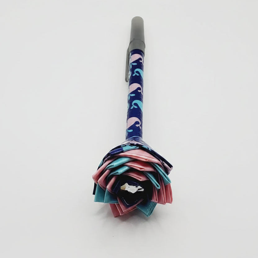 Whale Of A Time Print Duct Tape Flower Pen