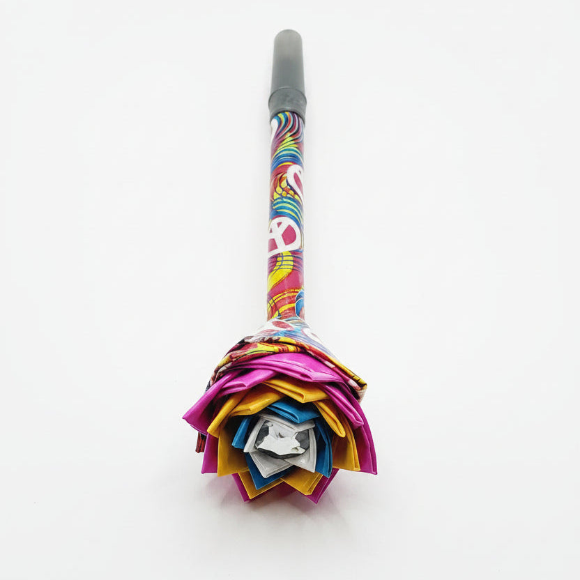 Multi Colored Psychedelic Background Printed Duct Tape Flower Pen
