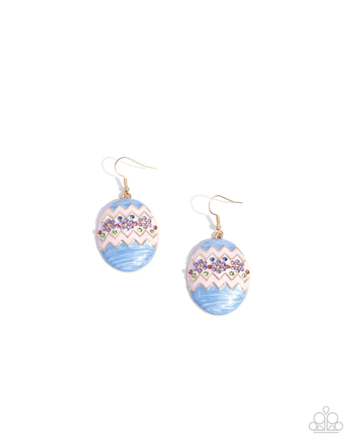 Effervescent Easter - Multi Color Egg Gold Earrings - Paparazzi