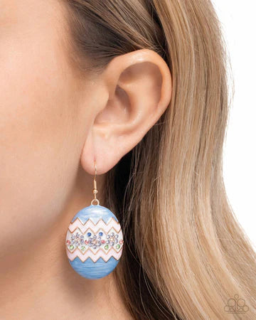 Effervescent Easter - Multi Color Egg Gold Earrings - Paparazzi