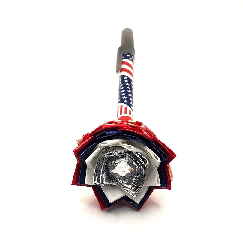 American Flag Duct Tape Flower Pen