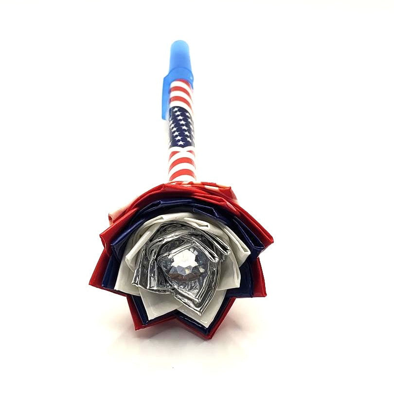 American Flag Duct Tape Flower Pen