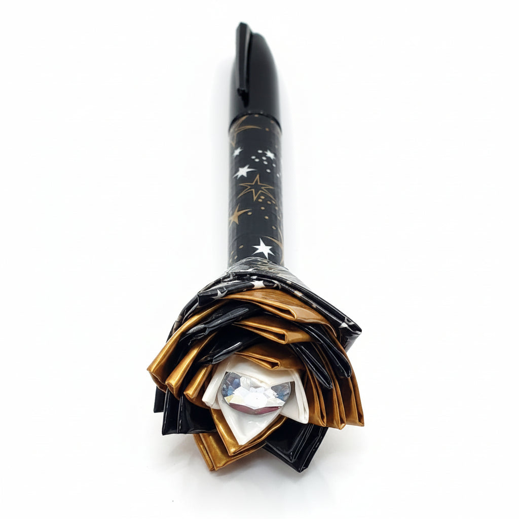 Metallic Gold Stars Duck Tape Flower Permanent Marker w/Black Ink