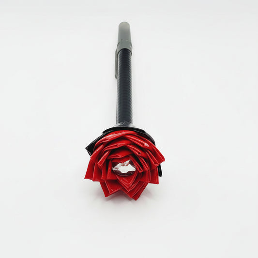 Red Flower w/Black  Stem Duct Tape Flower