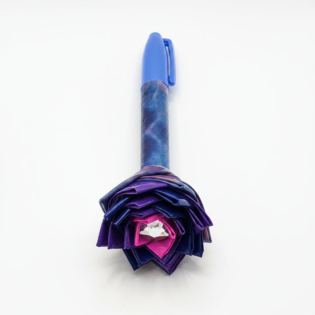 Duct Tape Flower Permanent Marker Tie Dye Print w/Lilac Ink