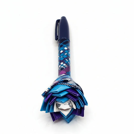 Duct Tape Flower Permanent Marker Plaid Print w/Dark Arc Ink