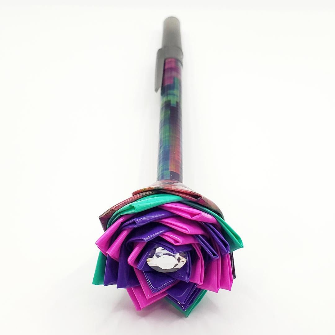 Digital Glitch Duct Tape Flower Pen
