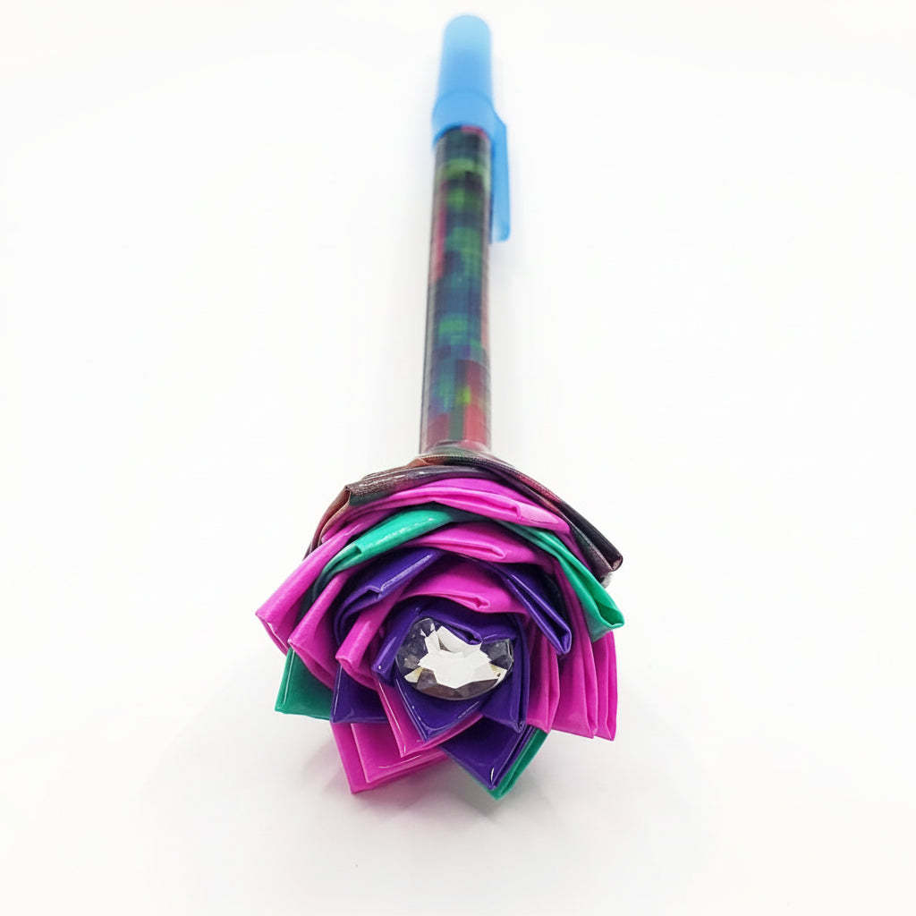 Duct Tape Flower Pen w/Digital Glitch Pattern