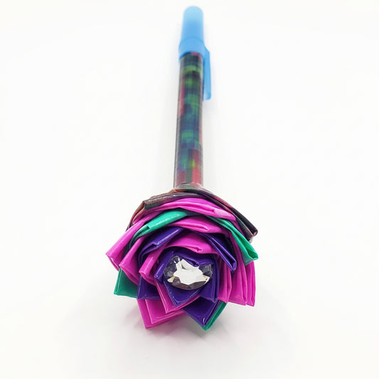Duct Tape Flower Pen w/Digital Glitch Pattern