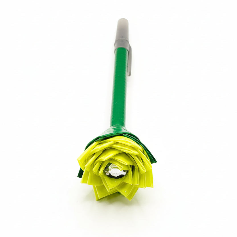 Florescent  Flower w/Green Stem Duct Tape Flower Pen