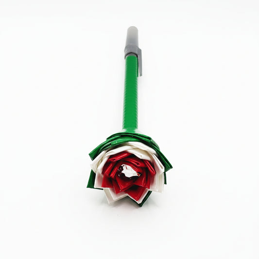 Mexican Flag Color Flower w/Green Stem Duct Tape Flower