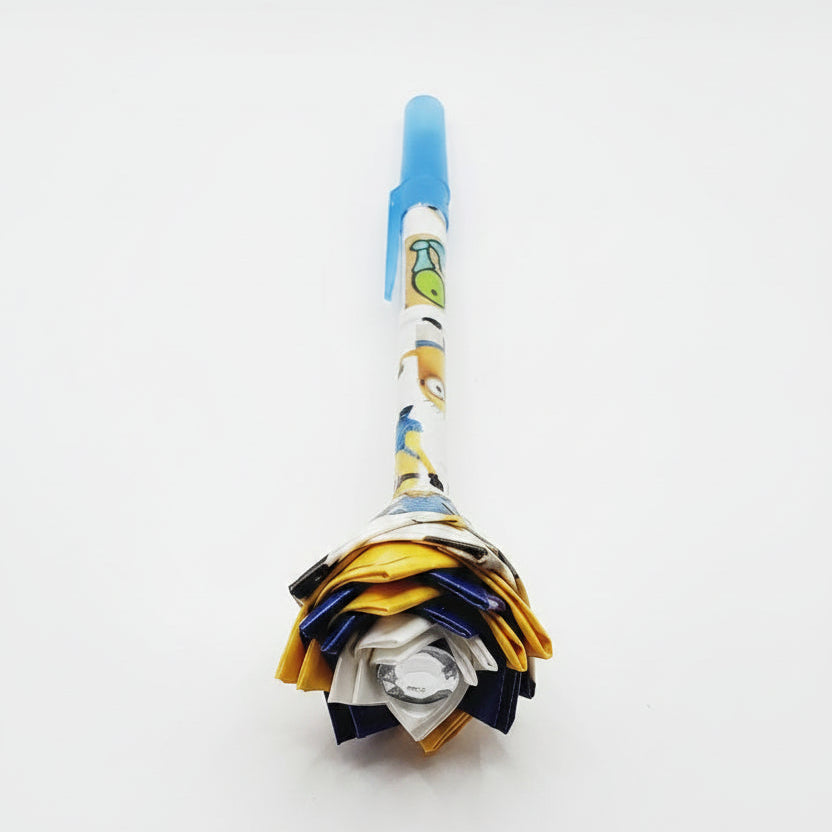 Minions Print Duct Tape Flower Pen