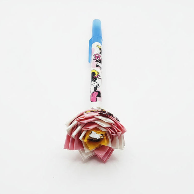 M. Mouse Print Duct Tape Flower Pen