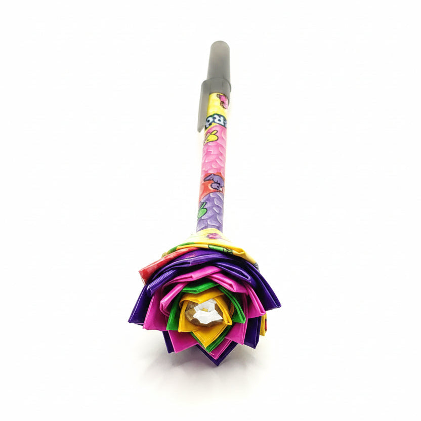 Nerds Candy Hearts Duct Tape Flower Pen