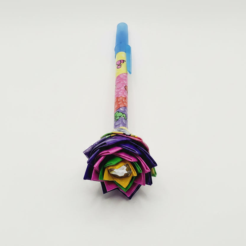 Nerds Candy Hearts Duct Tape Flower Pen