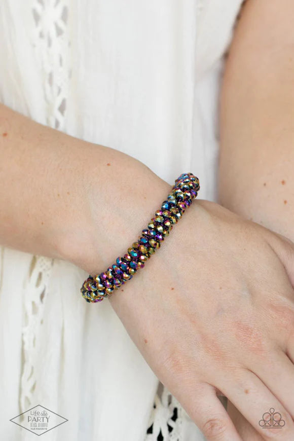 Black Oil Spill Paparazzi Stretch Bracelet