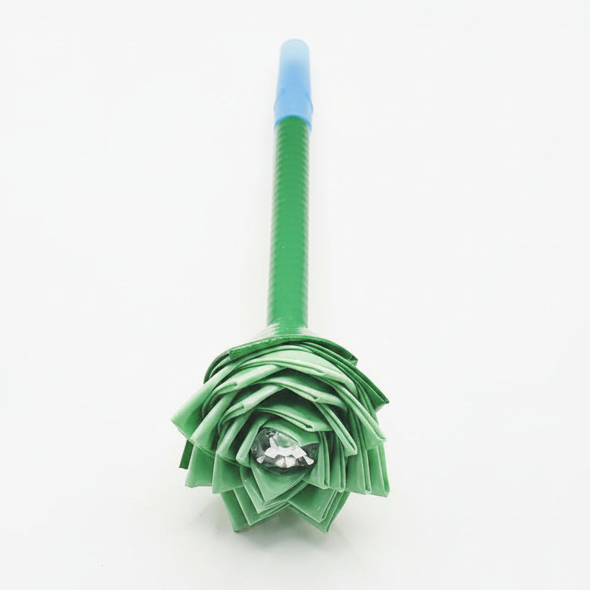 Pastel Green  Flower w/Green Stem Duct Tape Flower Pen