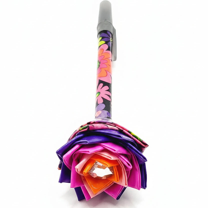 Floral Pattern Duct Tape Flower Pen