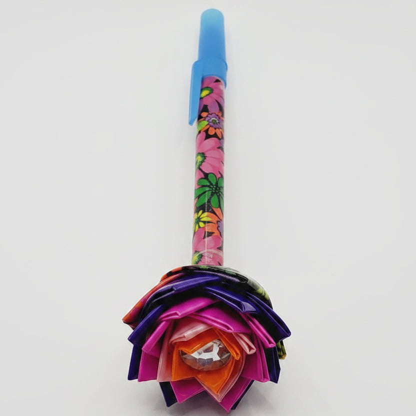 Floral Pattern Duct Tape Flower Pen