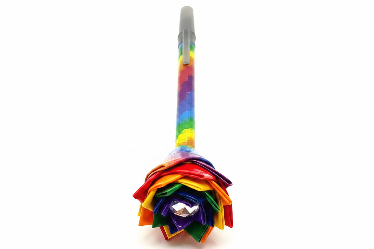 Rainbow Duct Tape Flower Pen