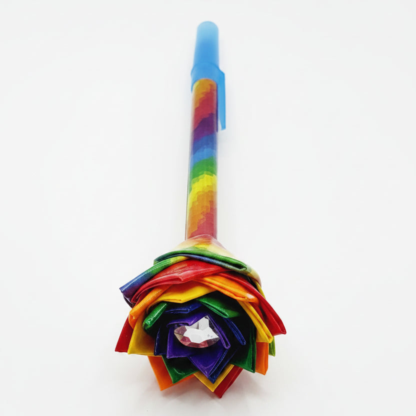 Rainbow Duct Tape Flower Pen