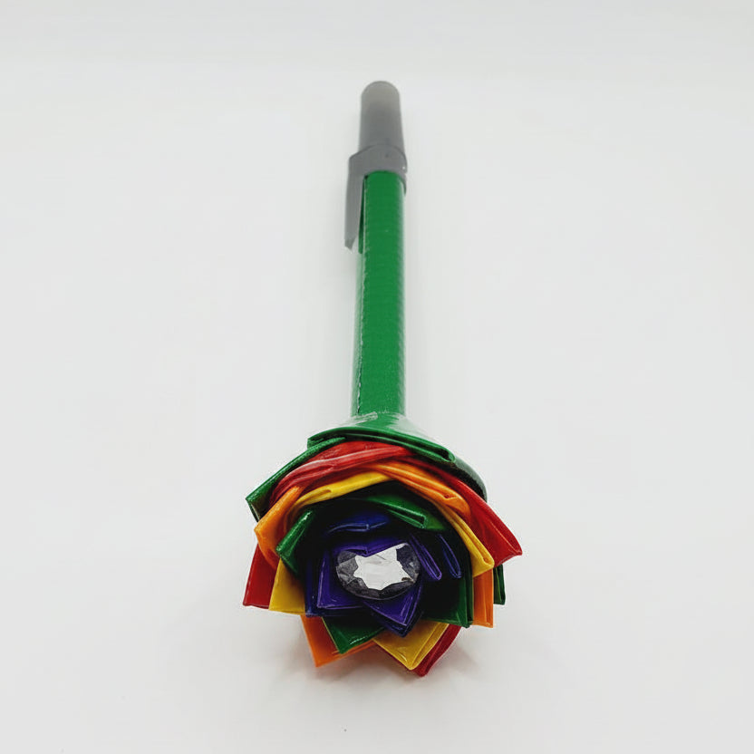 Rainbow Flower w/Green Stem Duct Tape Flower
