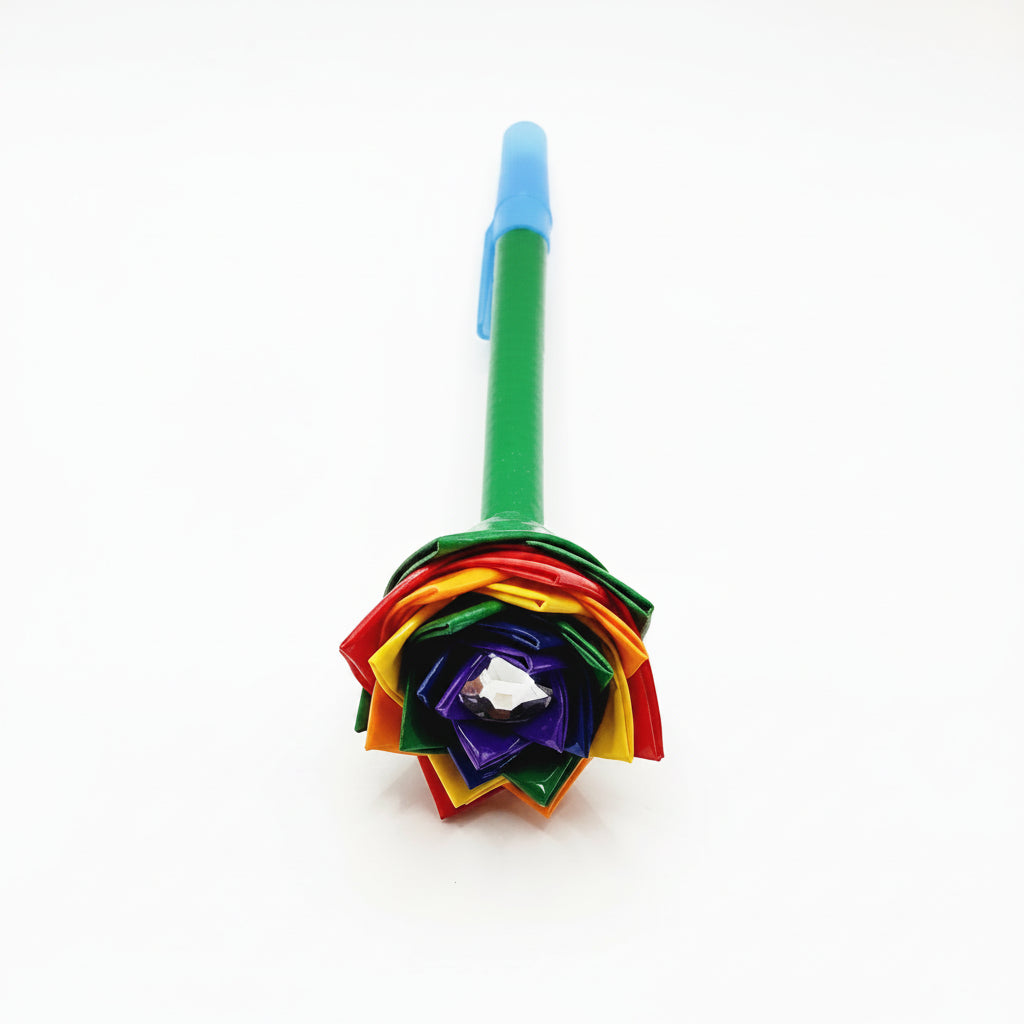 Rainbow Flower w/Green Stem Duct Tape Flower