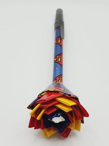 S-Man Print Duct Tape Flower Pen