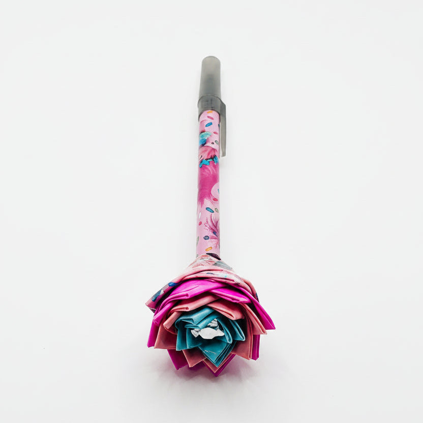 Trolls Print Duct Tape Flower Pen