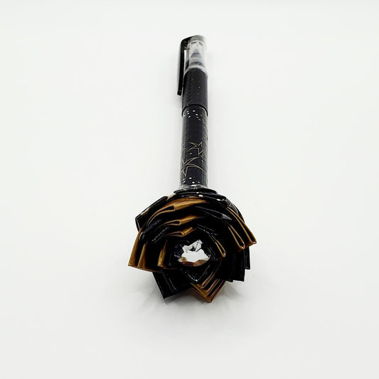 Duct Tape Flower Glitter Gel Pen w/Black and Gold Galaxy Black Ink