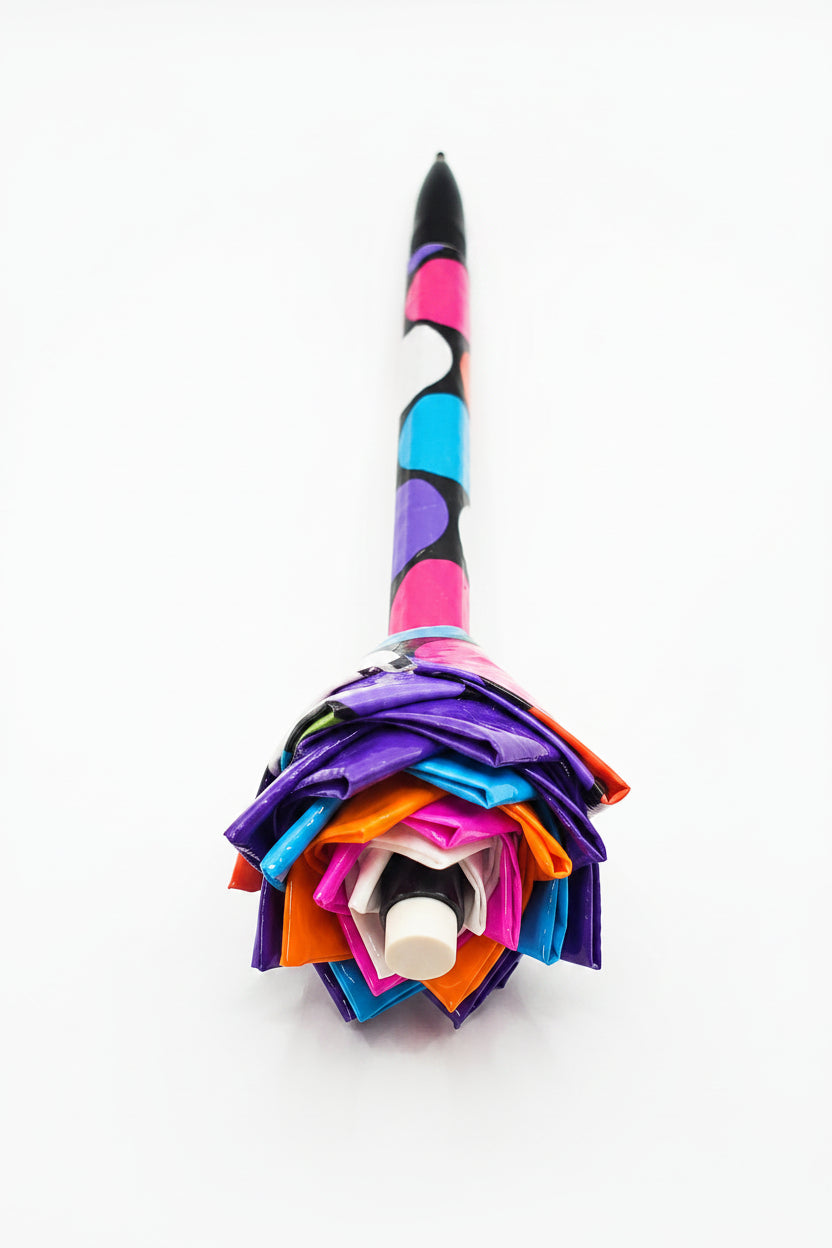 Duct Tape Flower Mechanical Pencil w/Polka Dot Print