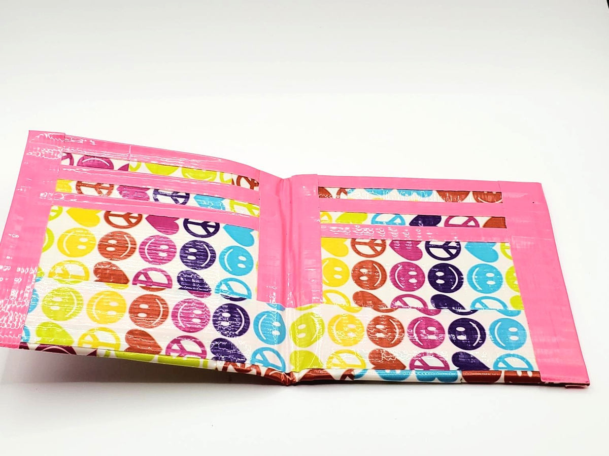 Happy Face & Peace Sign Duct Tape Wallet