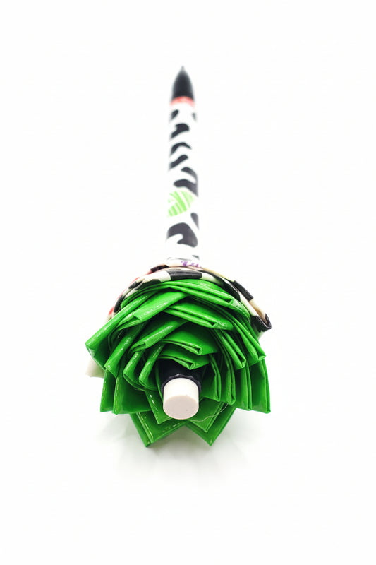 Duct Tape Flower Mechanical Pencil w/Cheetah w/Multi-Color Kissy Lips