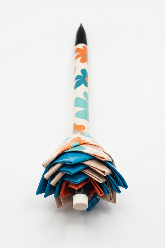 Duct Tape Flower Mechanical Pencil w/Retro Flower Print