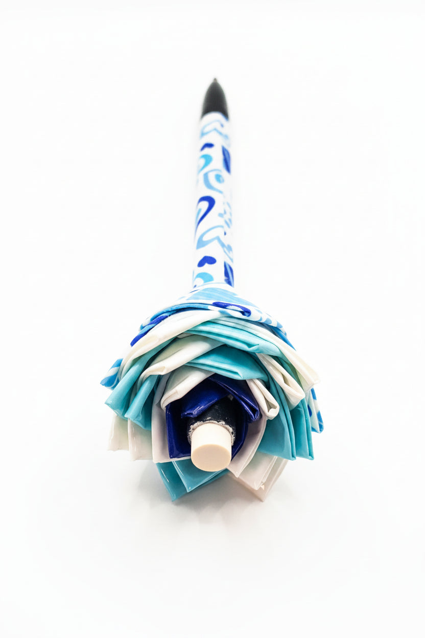 Duct Tape Flower Mechanical Pencil w/Blue Hearts