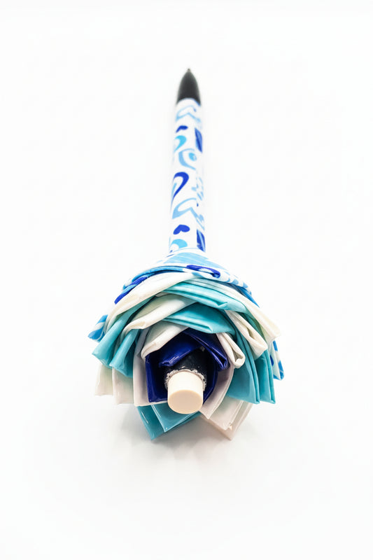Duct Tape Flower Mechanical Pencil w/Blue Hearts