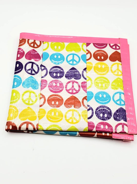 Happy Face & Peace Sign Duct Tape Wallet