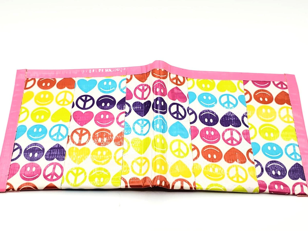 Happy Face & Peace Sign Duct Tape Wallet